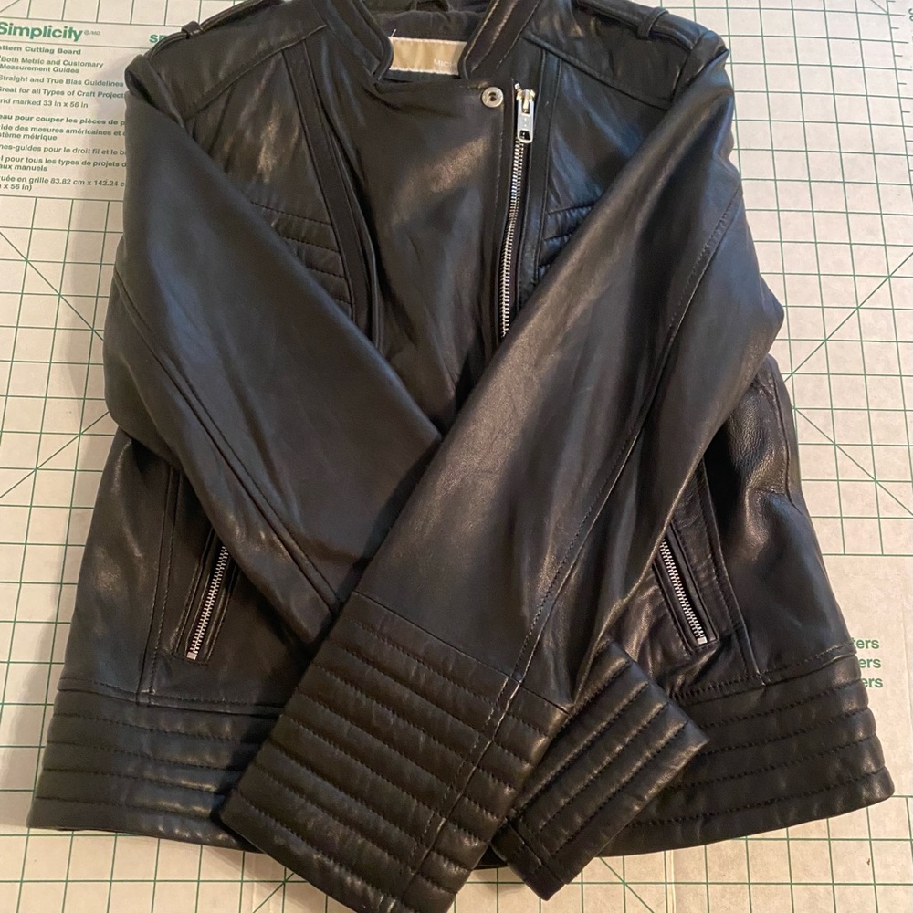 Michael Kors Black Leather Jacket Large